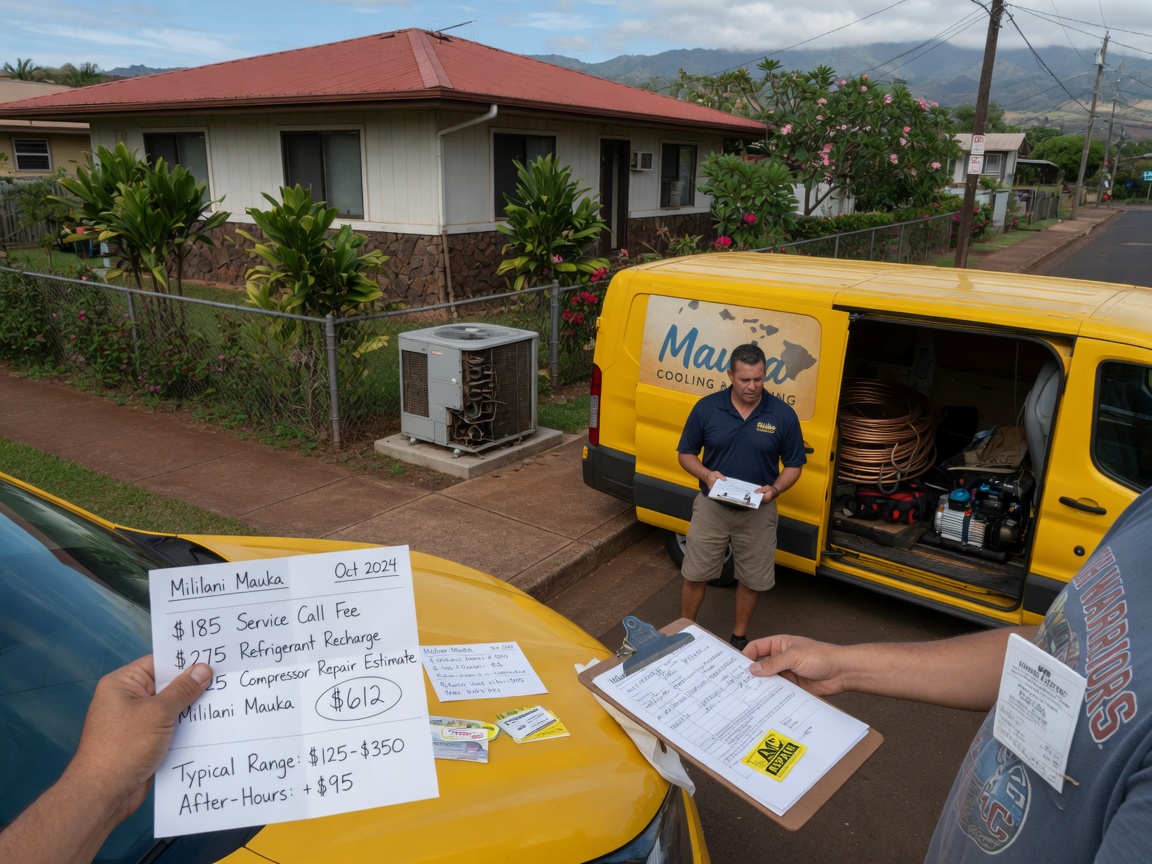 Typical Costs for AC Repair Calls in Mililani Mauka